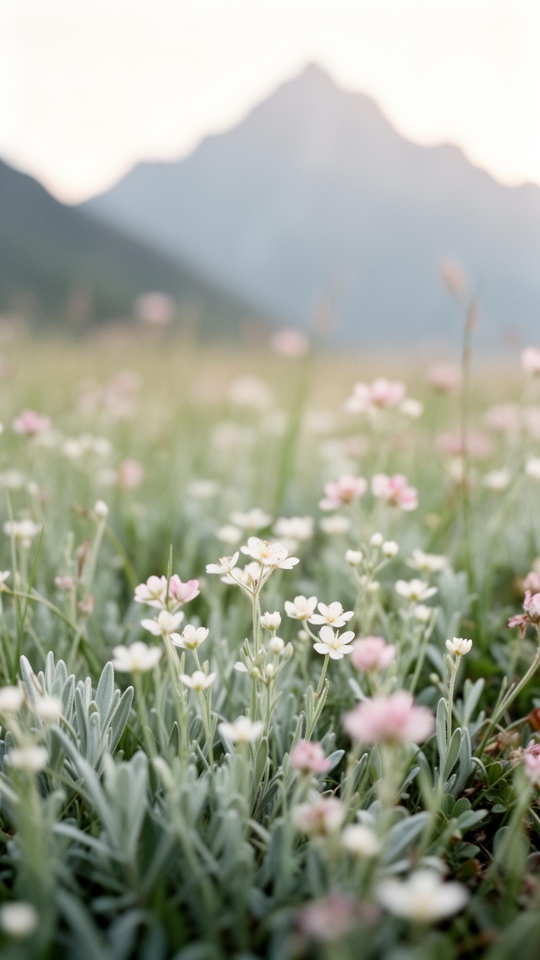 Wildflowers in alpine meadow
